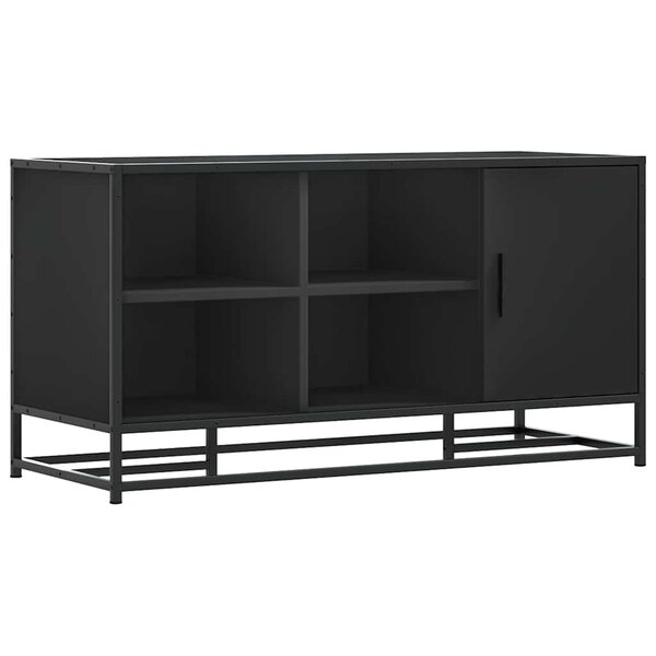 vidaXL Banc à chaussures noir 100x40x53 5cm bois d'ingénierie et métal