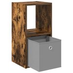 vidaXL Table de chevet avec tiroir Chêne fumé 30 5 x 27 x 59 5 cm