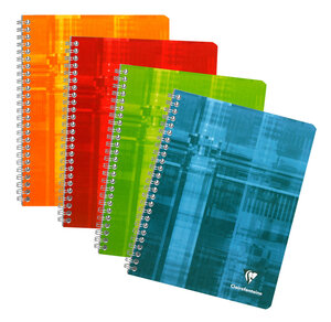 Cahier à spirale 180 pages 17x22 cm 90g grands carreaux  couverture couleur aléatoire CLAIREFONTAINE