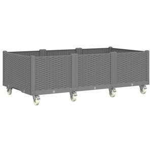 vidaXL Jardinière à roulettes gris clair 150x80x54 cm PP