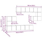 vidaXL Ensemble meuble TV 10 Pièces chêne artisanal 180 x 30 x 90.5 cm