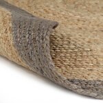 vidaXL Tapis fait à la main Jute avec bord gris 150 cm