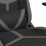 vidaXL Chaise de jeu avec repose-pied Noir et gris Similicuir