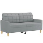 vidaXL Ensemble de canapés 2 Pièces avec coussins Gris clair Tissu