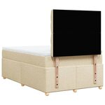 vidaXL Sommier à lattes de lit avec matelas Crème 120x200 cm Tissu