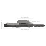 vidaXL Chaise pliable de sol avec fonction de lit Gris clair Tissu