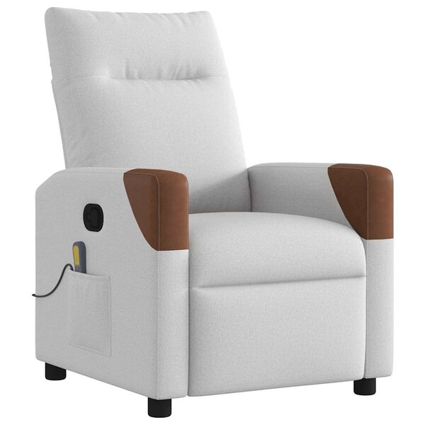 vidaXL Fauteuil de massage inclinable gris nuage tissu