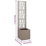 vidaXL Cache-pot de jardin Gris 36 x 36 x 140 cm Polypropylène