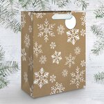 Sac Cadeau Grand Format Flocons Blancs - Draeger paris