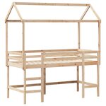 vidaXL Lit superposé et échelle et toit 80x200 cm bois de pin massif