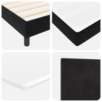 Lit Box Spring vidaXL avec Matelas Noir 140x200 cm Velours