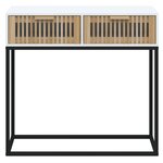 vidaXL Table console blanc 80x30x75 cm bois d'ingénierie et fer