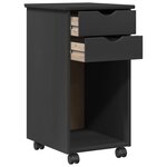 vidaXL Cabinet roulant Gris 34 x 39 x 65 5 cm Pin massif