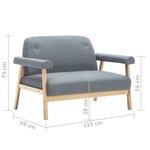 Vidaxl ensemble de canapé pour 5 personnes 2 pièces tissu gris clair