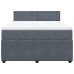vidaXL Sommier à lattes de lit et matelas Gris foncé 140x200cm Velours