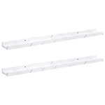 vidaXL Étagère Murale avec étagère 2 Pièces Marbre blanc 80 x 9 x 3 cm
