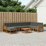 vidaXL Ensemble de canapés d'extérieur 9 Pièces Naturel et Anthracite