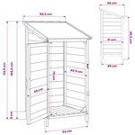 vidaXL Abri de jardin Marron 59 5 x 56 x 113 5 cm Bois de Sapin Massif