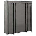 vidaXL Armoire avec compartiments et tiges Gris 150x45x176 cm Tissu