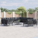 vidaXL Ensemble de canapé de jardin 12 Pièces Anthracite Acier