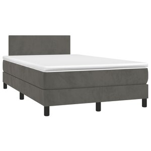 vidaXL Sommier à lattes de lit et matelas gris foncé 120x190cm velours
