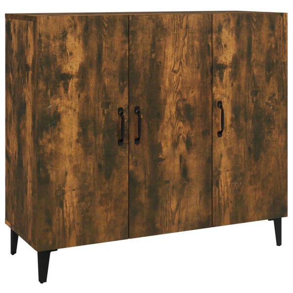 vidaXL Buffet chêne fumé 90x34x80 cm bois d'ingénierie