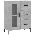 vidaXL Buffet gris béton 69 5x34x90 cm bois d'ingénierie