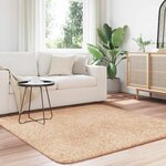 vidaXL Tapis shaggy à poils longs NAVARRA beige 160x160 cm polyester