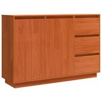 vidaXL Buffet avec tiroir Chêne brun 111 x 34 x 75 cm Pin massif