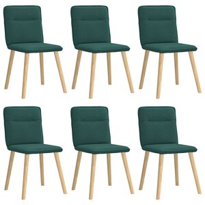 vidaXL Chaises à manger lot de 6 vert foncé tissu
