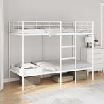 VidaXL Lit superposé sans matelas blanc 90x200 cm acier