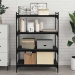 vidaXL Étagère à livres 4 Pièces Noir 80 x 40 x 1.5 cm Bois d'ingénierie
