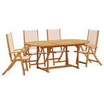 vidaXL Ensemble à manger de jardin 5Pièces bois d'acacia solide textilène
