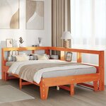 vidaXL Lit bibliothèque sans matelas cire marron 120x190cm pin massif