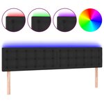 vidaXL Tête de lit à LED Noir 200x5x78/88 cm Similicuir