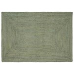 vidaXL Tapis de surface Rectangulaire Vert olive 140 x 200 cm Jute