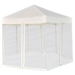 vidaXL Chapiteau hexagonal et 6 parois latérales 3 6x3 1 m Blanc crème