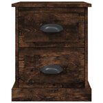 vidaXL Table de chevet chêne fumé 39x39x47 5 cm bois d'ingénierie