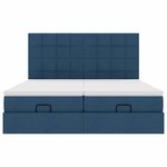 VidaXL Cadre de lit ottoman avec matelas bleu 200x200cm tissu