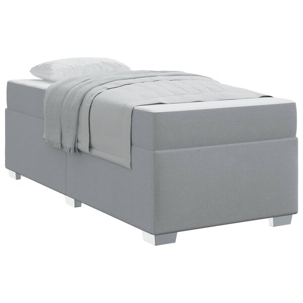 vidaXL Cadre de lit avec matelas Gris clair 100 x 200 cm tissu