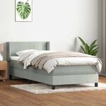 vidaXL Sommier à lattes de lit et matelas gris clair 80x220 cm velours