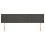 vidaXL Tête de lit avec oreilles Gris foncé 183x23x78/88 cm Velours