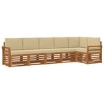 vidaXL Ensemble de canapé d'angle avec coussin 6 Pièces Naturel et Beige