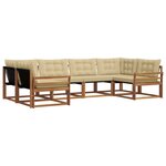 vidaXL Ensemble de canapés d'extérieur 6 pc Naturel et Beige