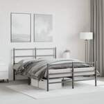 vidaXL Cadre de lit métal sans matelas avec pied de lit noir 140x190cm