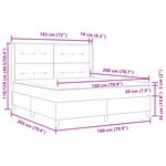 Lit box spring vidaXL avec matelas gris clair 180x200 cm en tissu
