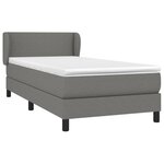 vidaXL Sommier à lattes de lit avec matelas Gris foncé 90x200 cm Tissu