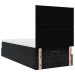 vidaXL Cadre de lit ottoman avec matelas noir 90x190 cm velours
