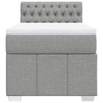 vidaXL Sommier à lattes de lit avec matelas Gris clair 100x200cm Tissu