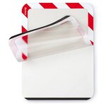 Pochette avec adhésif repositionable rouge et blanc (colis de 2)